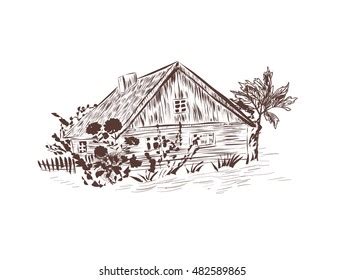 Old Water Mill Sketch Stock Vector Royalty Free