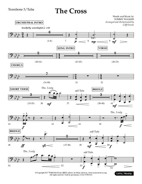 The Cross Choral Anthem Satb Trombone Tuba Sheet Music Pdf Lifeway