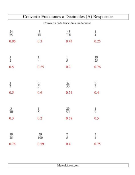 Pasar De Numero Decimal A Fraccion Ejercicios Resueltos