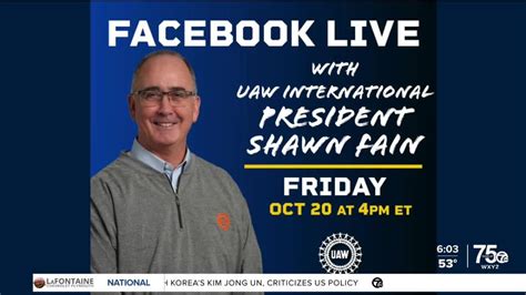 UAW President Shawn Fain to update contract talks during 4pm Facebook Live