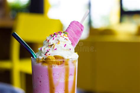 Milk Shakes With Whipped Cream And Ice Cream Stock Photo Image Of