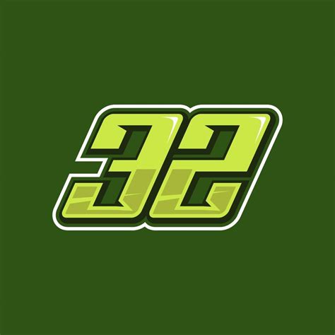 Racing number 32 logo design vector 16665895 Vector Art at Vecteezy