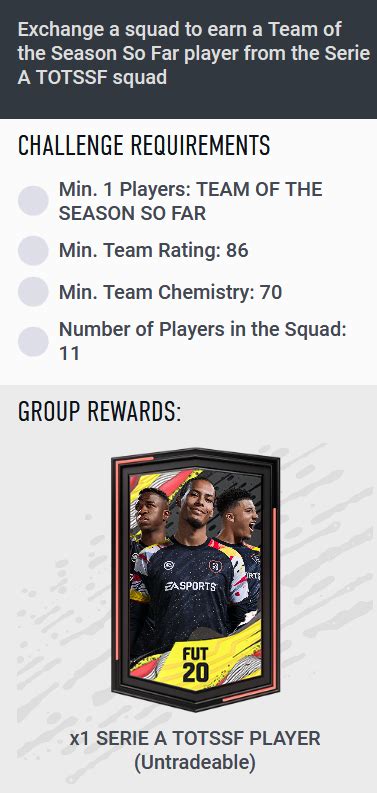 Fifa 20 Serie A Tim Totssf Guaranteed Sbc Requirements