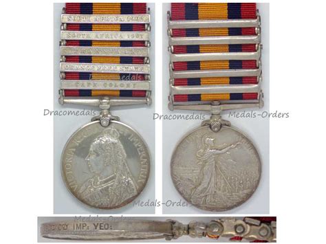 Britain Queens South Africa Medal Qsm 81st Coy Imperial Yeomanry Bars