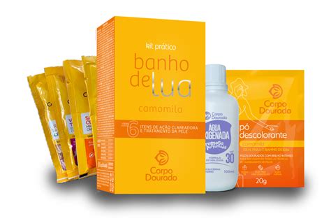 Kit Prático Banho de Lua Camomila 6 itens Corpo Dourado