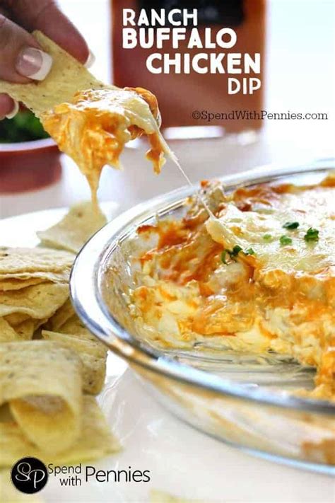 Ranch Buffalo Chicken Wing Dip {cheesy And Spicy} Spend With Pennies