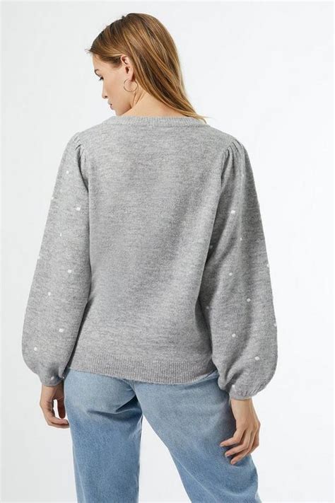 Jumpers And Cardigans Grey All Over Bobble Jumper Dorothy Perkins