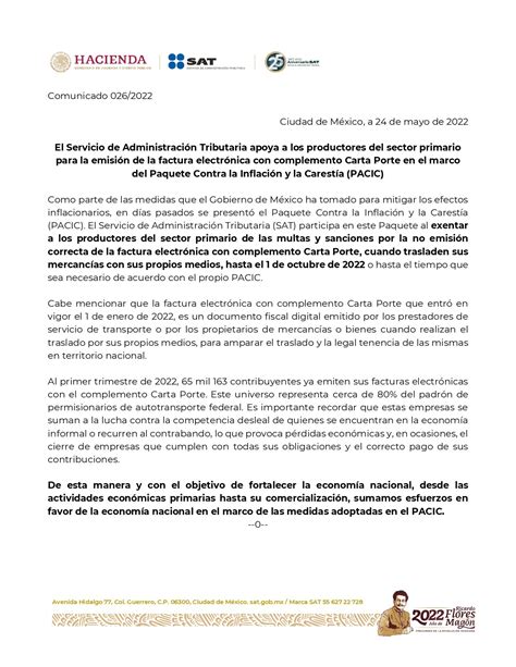 Satmx On Twitter Comunicadosat Como Parte Del Paquete Contra La