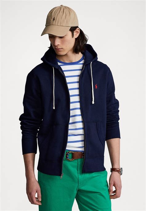 Polo Ralph Lauren The Rl Fleece Full Zip Hoodie Jaka Ar Rāvējslēdzēju Cruise Navytumši Zils