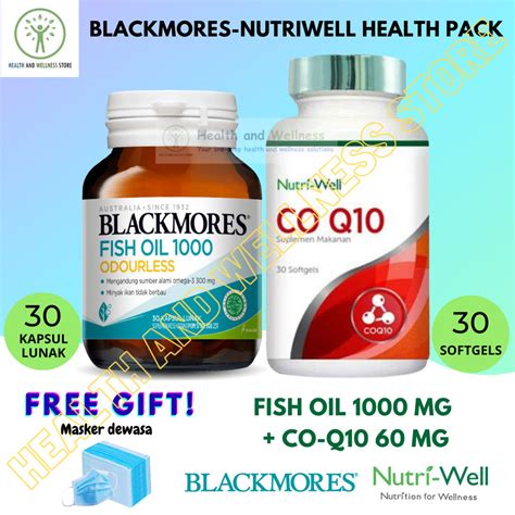 Jual PAKET BLACKMORES FISH OIL 1000 ODOURLESS 30 KAPSUL LUNAK DAN