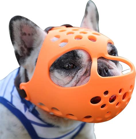 Barkless Short Snout Dog Muzzle Soft Silicone Flat Faced Muzzle For