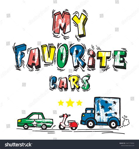 My Favorite Cars Cartoon Car Vector Stock Vector (Royalty Free) 1641774994