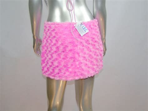 Pink Furry Mini Skirt Furkini Bikini Stretch Mini Skirt Etsy