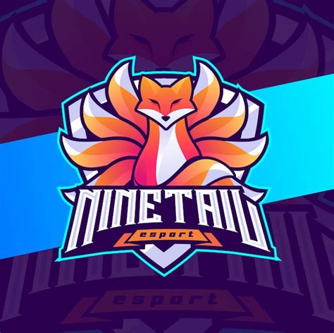 Premium Vector Nine Tail Fox Mascot Esport Logo Design