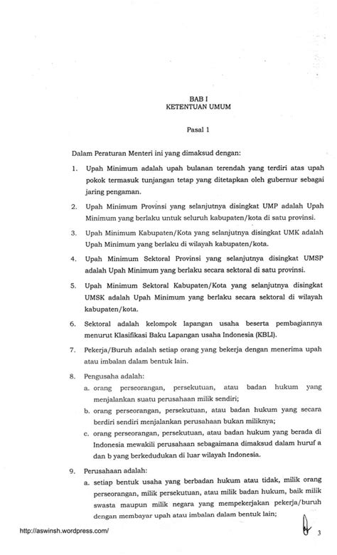 Permenaker Tentang Upah Minimum PDF