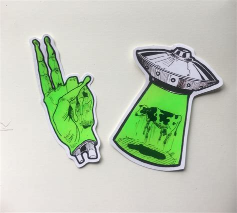 Psychedelic Alien stickers