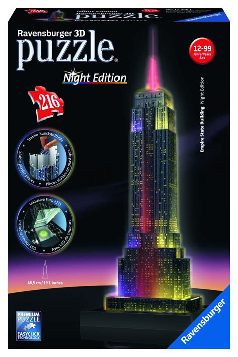 Ravensburger 3d empire state building night 216 pièces 8 ans