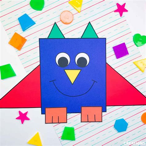 2D Shape Animal Crafts and An Owl FREEBIE! - Crafty Bee Creations