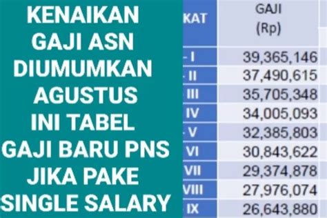 DIUMUMKAN AGUSTUS Inilah Tabel Gaji Baru PNS Jabatan Ini Naik Jadi