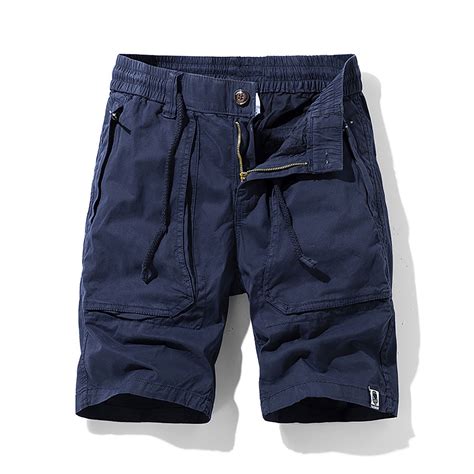 Njoeus Mens Cargo Shorts Mens Elastic Waist Zipper Pockets Short