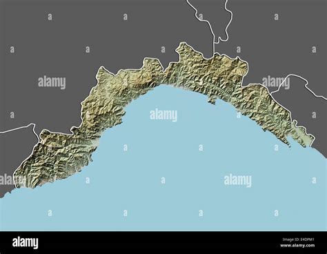 Region Of Liguria Italy Relief Map Stock Photo Alamy