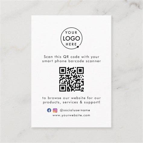 Qr Code Business Website Scan Me Social Media Logo Business Card