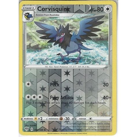 Pokemon Trading Card Game Corvisquire Uncommon Reverse Holo