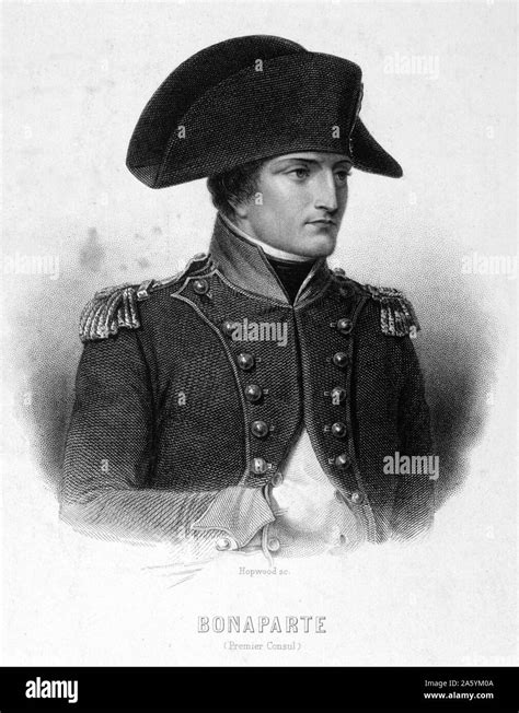 Napoleon Bonaparte 1769 1821 First Consul Engraving Stock Photo