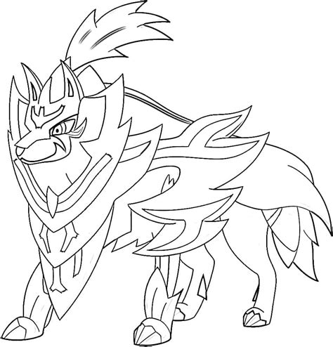 Legendary Pokemon Zamazenta coloring page - Download, Print or Color Online for Free