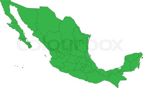 Green Mexico Map Stock Vector Colourbox