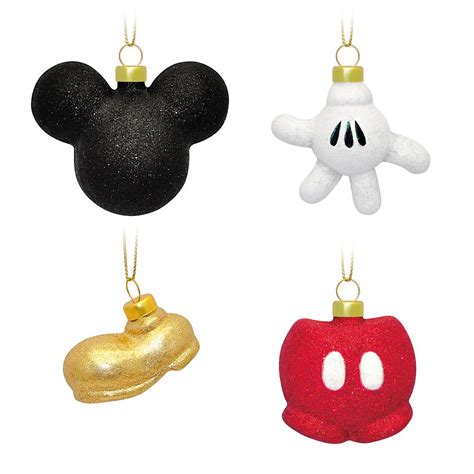 Disney Ornament Set Mickey Mouse Icon Glass Ornament Set