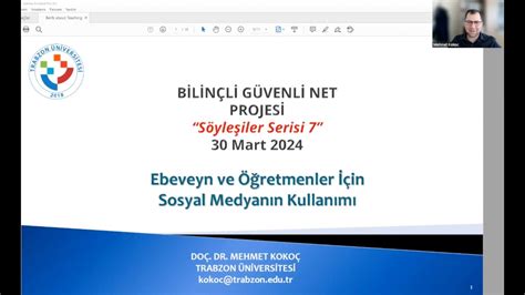 Söyleşiler Serisi 6 Doç Dr Mehmet KOKOÇ Sosyal Medyanın Kullanımı