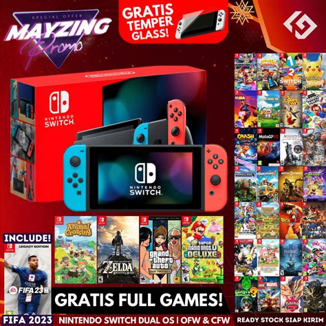 Jual Nintendo Switch V2 Cfw Full Games Nintendo 128gb 256gb 512gb