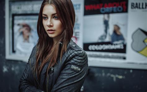 1920x1200 Women Brunette Leather Jackets 1080p Resolution Hd 4k