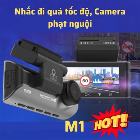 Camera hành trình Vietmap M2 kết nối sim 4g cảnh báo quá tốc độ