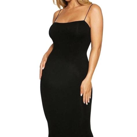 Naked Wardrobe Dresses Black Sheath Dress With Spagetti Straps