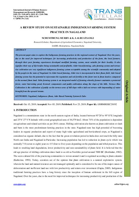 Pdf A Review Study On Sustainable Indigenous Farming System Practice