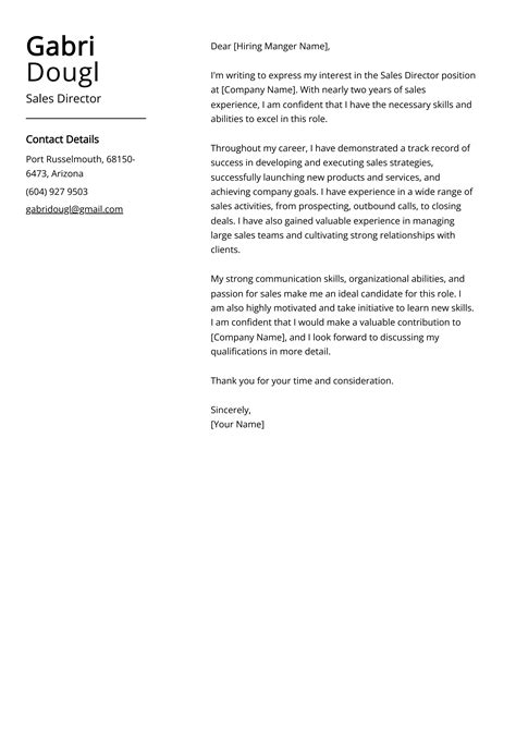 Sales Director Cover Letter Examples Template And 20 Tips