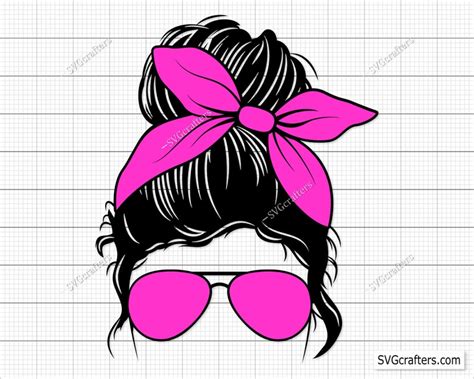 Messy Bun Hair Svg Png Momlife Png Svg Layered Mom Skull Svg Etsy