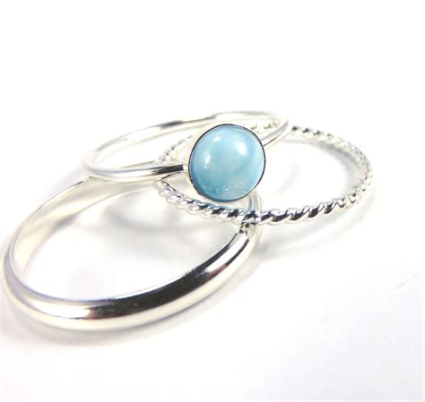 Larimar Rings Silver Larimar Rings Silver Stacking rings