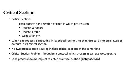 Solution Critical Section Problem In Operating System Studypool