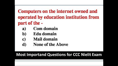 Most Important Question Ccc Exam Previous Ccc Questions Paper Youtube