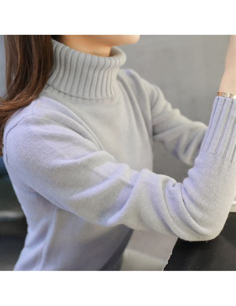 2018 New Autumn Winter Women Knitted Sweaters Pullovers Turtleneck Long