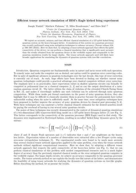 Pdf Efficient Tensor Network Simulation Of Ibms Kicked Ising Experiment