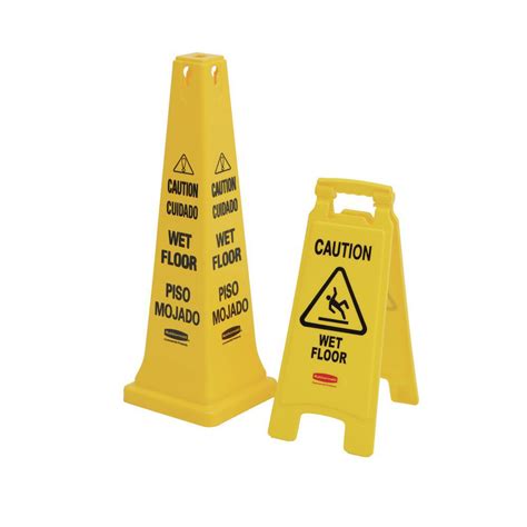 Rubbermaid Yellow Plastic Multi Lingual Wet Floor Safety Cone 36 H