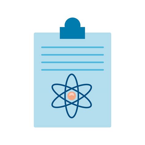 Checkliste medizinische Bestellung mit Atommolekül flache Stilikone