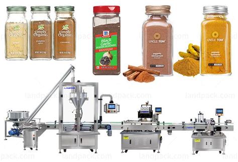 Automatic Spice Powder Bottle Filling Capping Machine Line