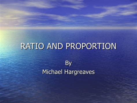 Ratio And Proportion Powerpoint