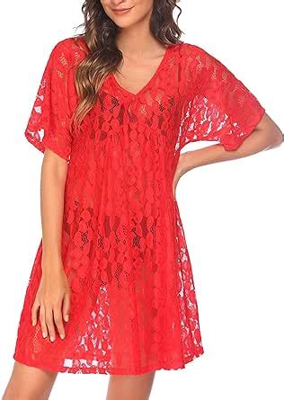 Amazon Beach Tops Sexy Perspective Cover Dresses Bikini Cover Ups Net Coverups For Women