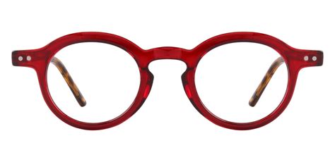 Alpha Round Prescription Glasses - Red/Tortoise Temples | Men's ...